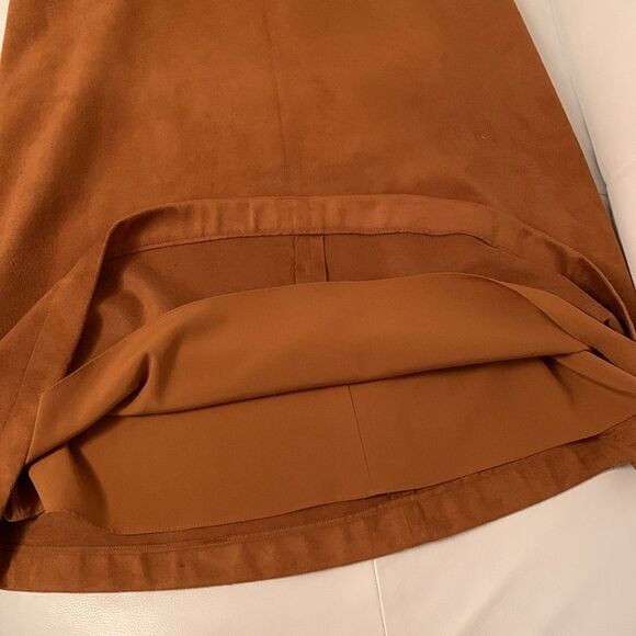 Alex Marie Faux Suede V-Neck Zipper Closure Brown Size 4 - Picture 8 of 10